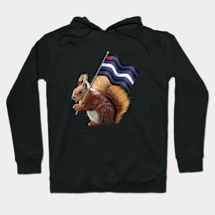 Red Squirrel with Leather Pride Flag Hoodie